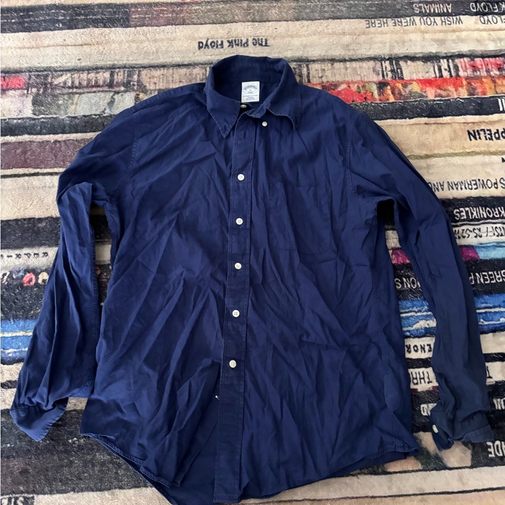 Brooks Brothers Dark Blue Cotton Shirt